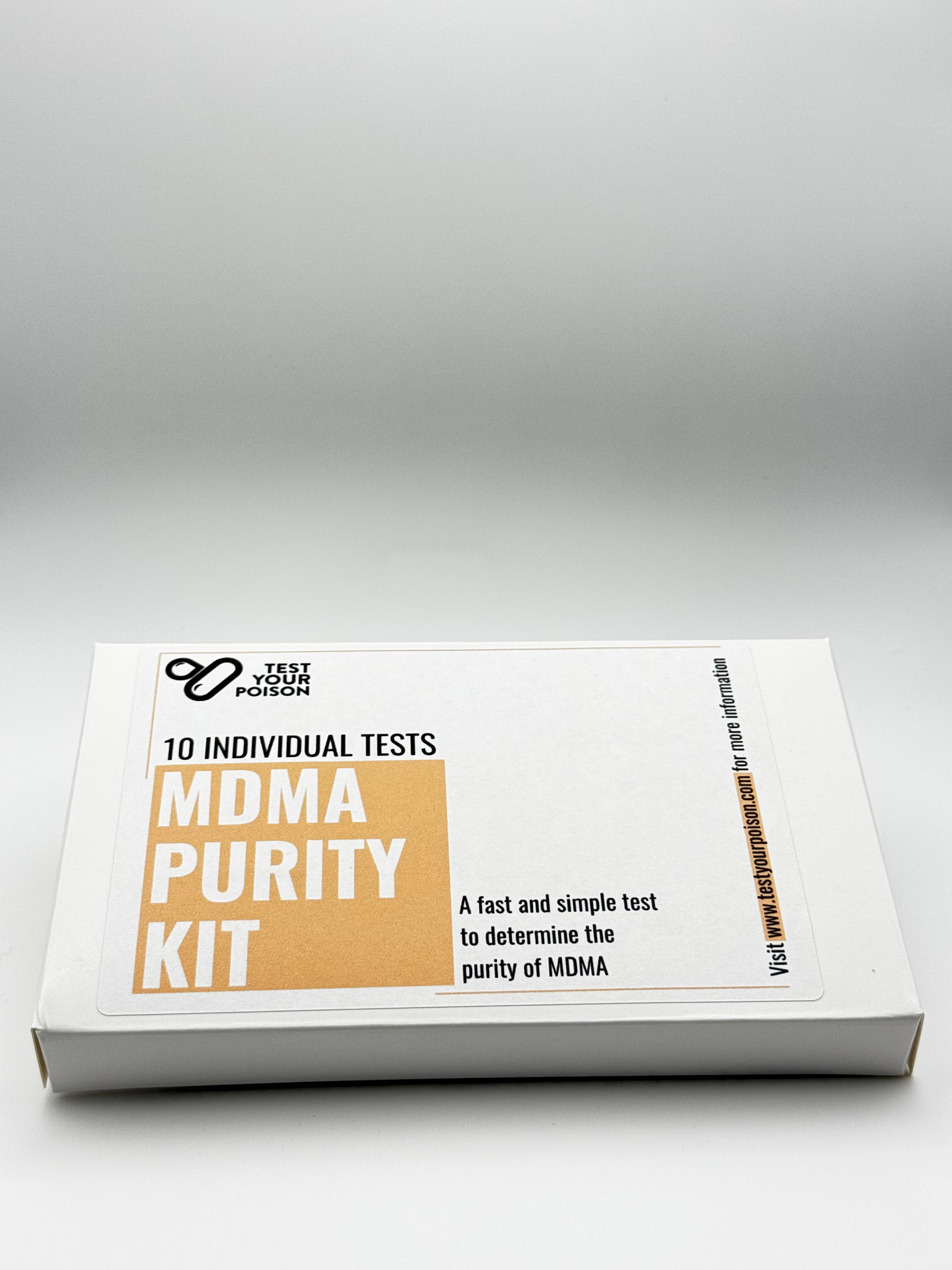 MDMA purity kit packaging on a white background