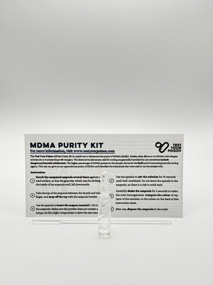 MDMA purity kit with clear plastic component on a white background
