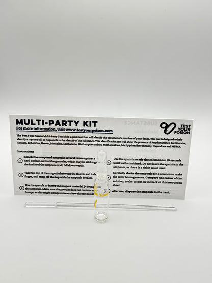 Multi-Party test kit on a white background