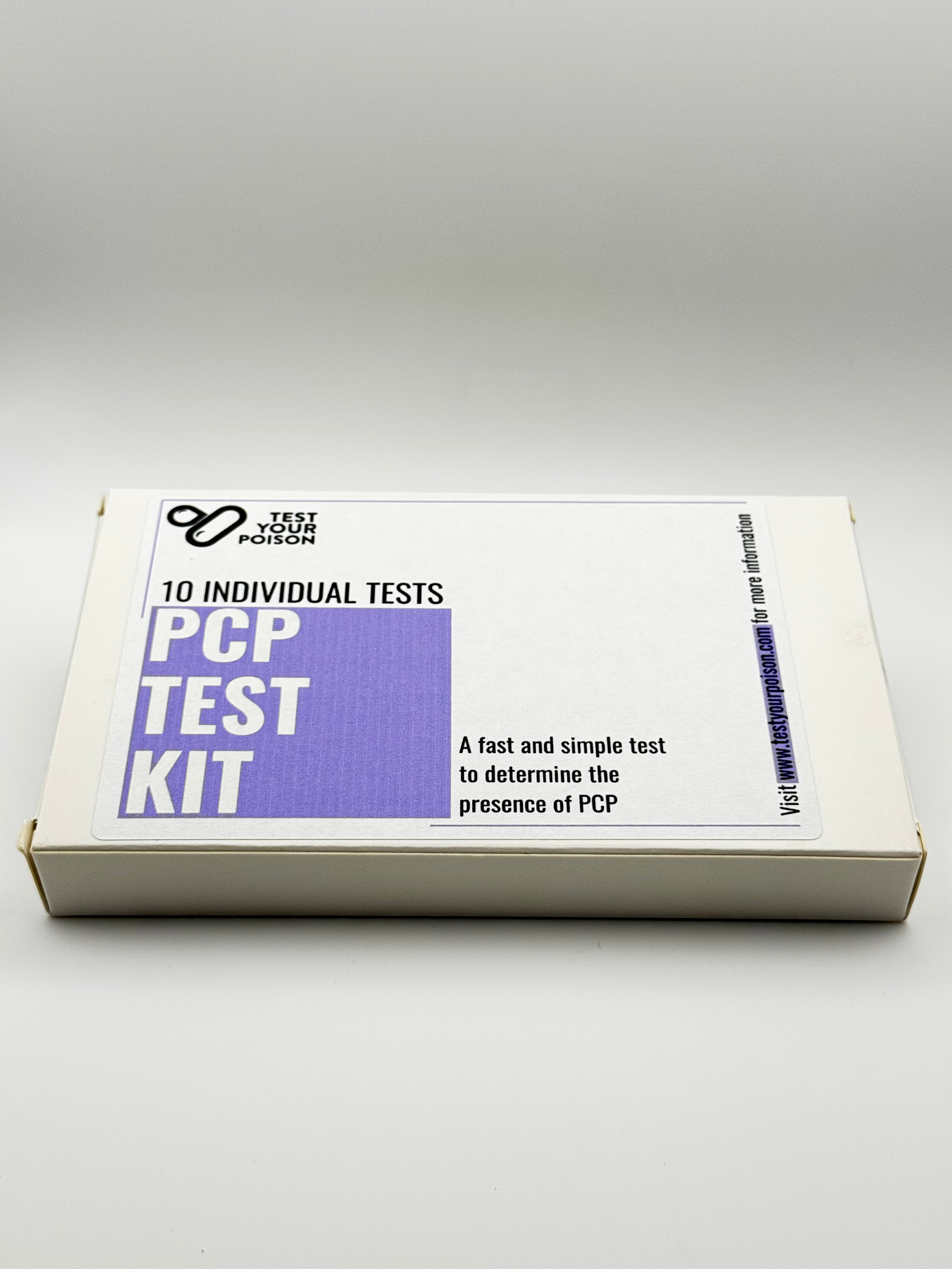 PCP test kit box on a white background