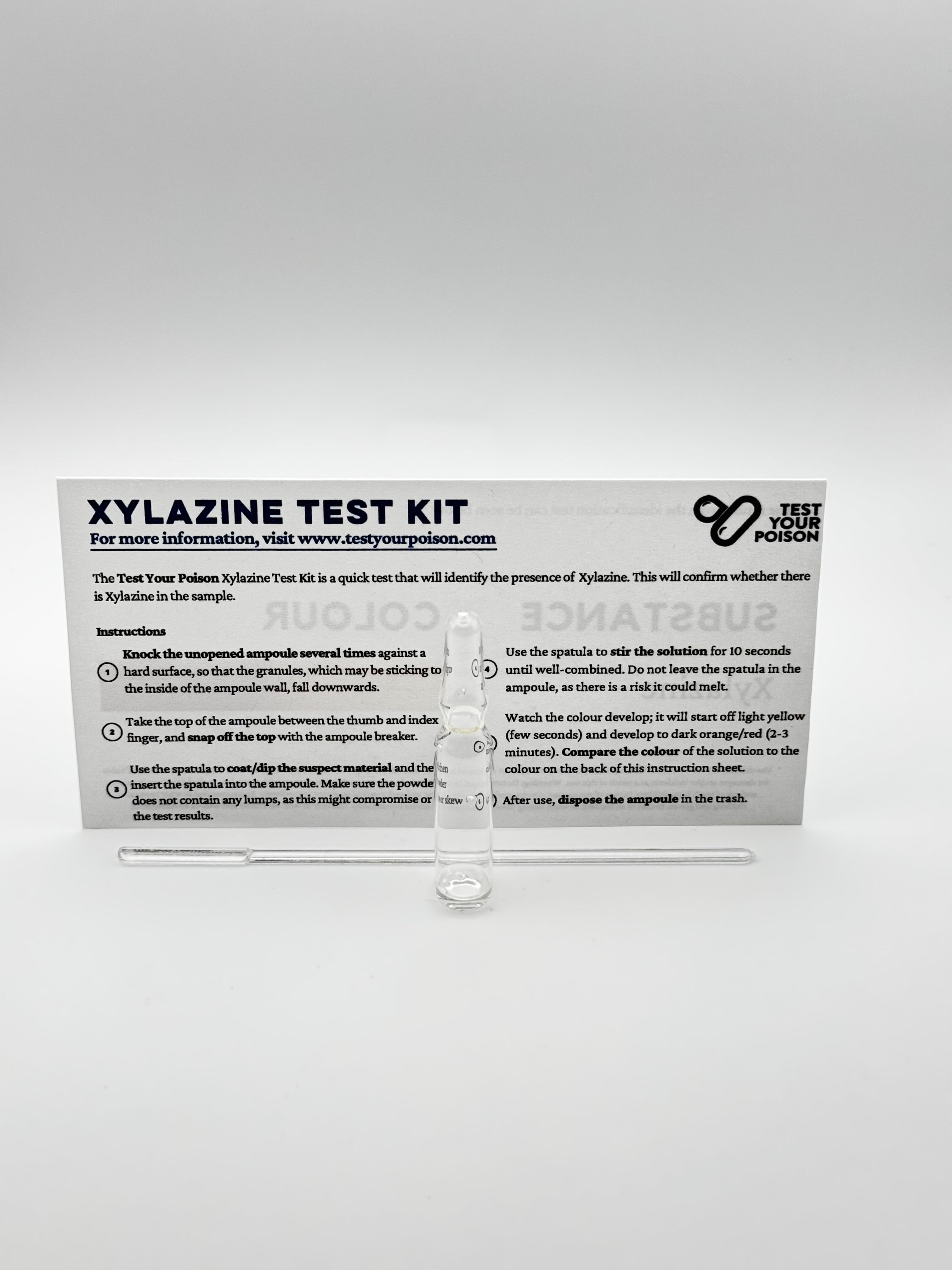 XYLAZINE TEST KIT packaging on a white background
