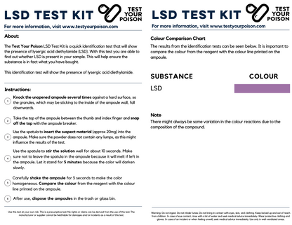 LSD Test Kit Instructions